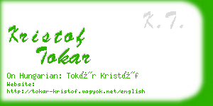 kristof tokar business card